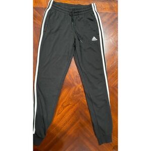 Adidas 3 stripes black‎ joggers women's fleece sweatpants size x-small